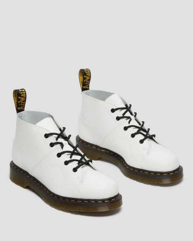 Dr Martens Church Smooth Leather Monkey Boots White | 72LDKSAVC