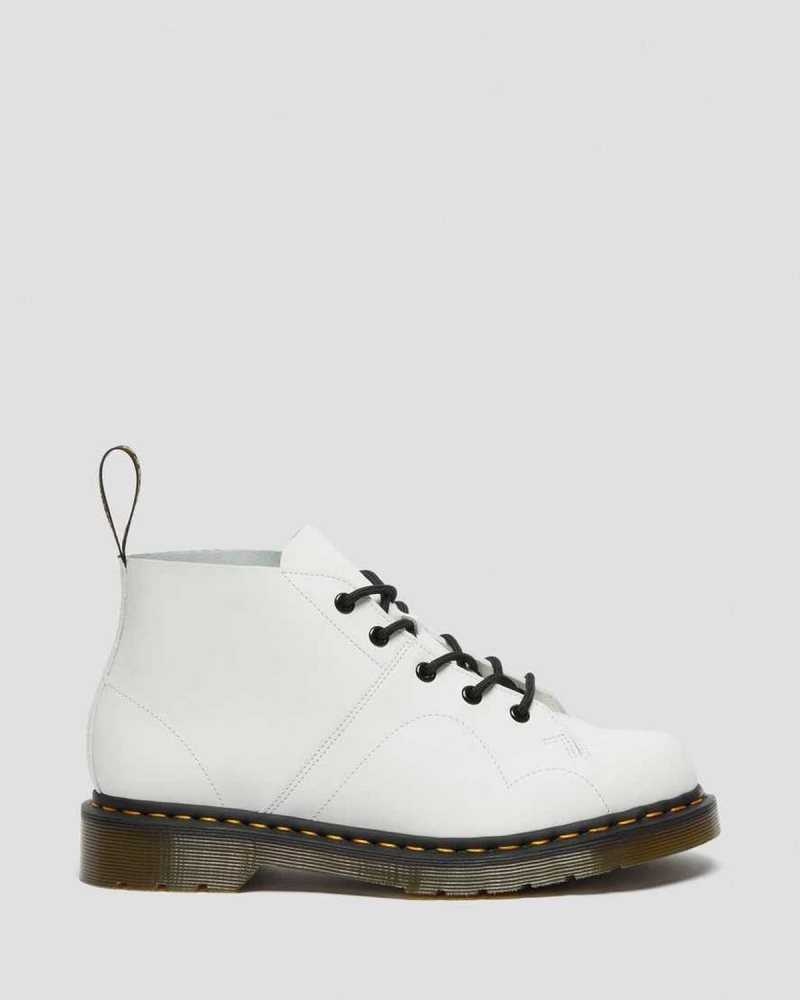 Dr Martens Church Smooth Leather Monkey Boots White | 72LDKSAVC