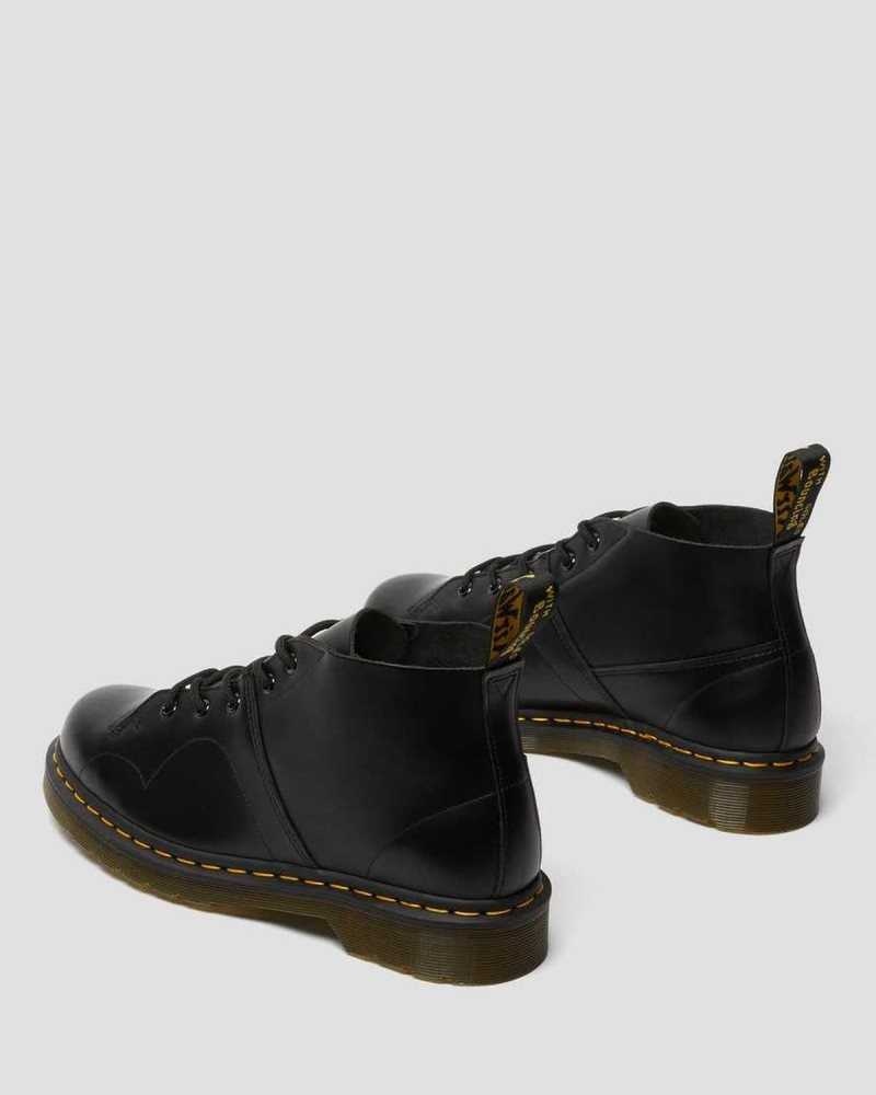 Dr Martens Church Smooth Leather Monkey Boots Black | 53IQFCOKW