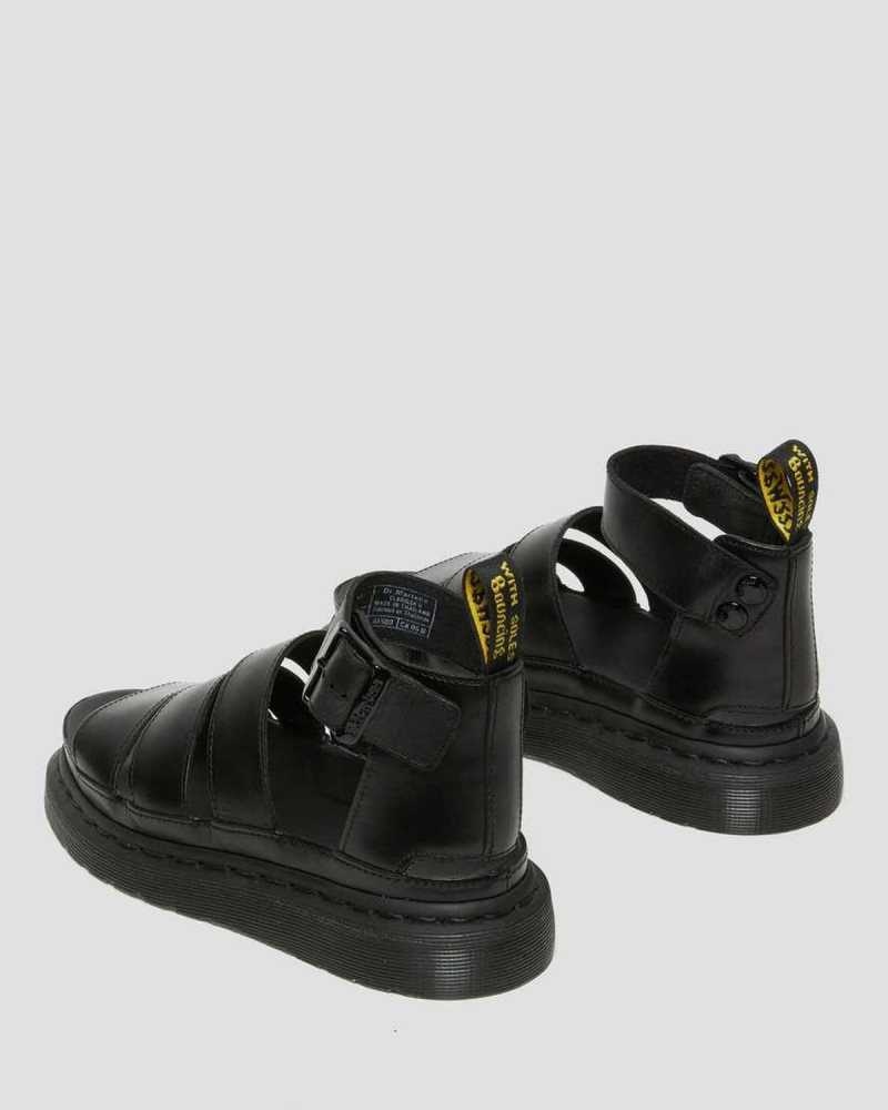 Dr Martens Clarissa II Leather Strap Sandals Black | 06NIEZOBR