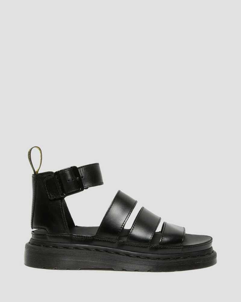 Dr Martens Clarissa II Leather Strap Sandals Black | 06NIEZOBR