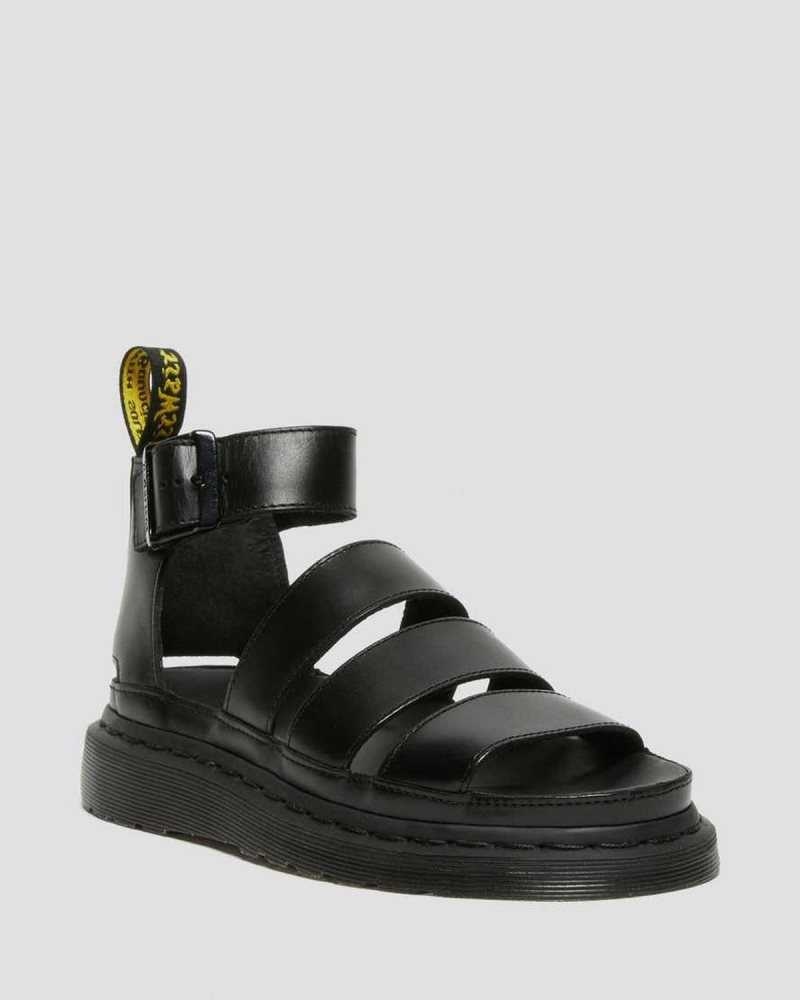 Dr Martens Clarissa II Leather Strap Sandals Black | 06NIEZOBR