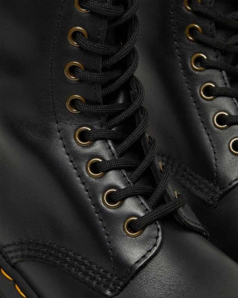 Dr Martens Clemency Leather Heeled Lace Up Boots Black | 49JNATIYD