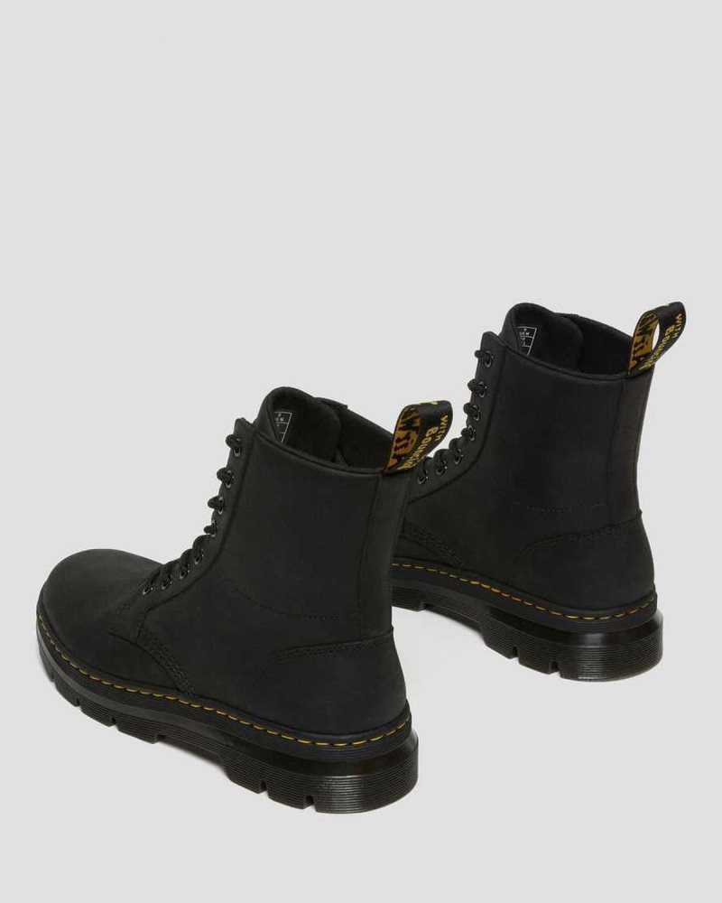 Dr Martens Combs Leather Casual Boots Black | 79GAFCMSQ