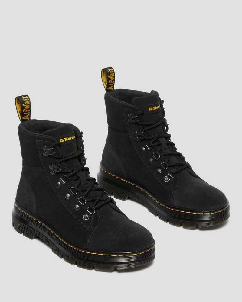 Dr Martens Combs Suede Casual Boots Black | 39HSBVLDA