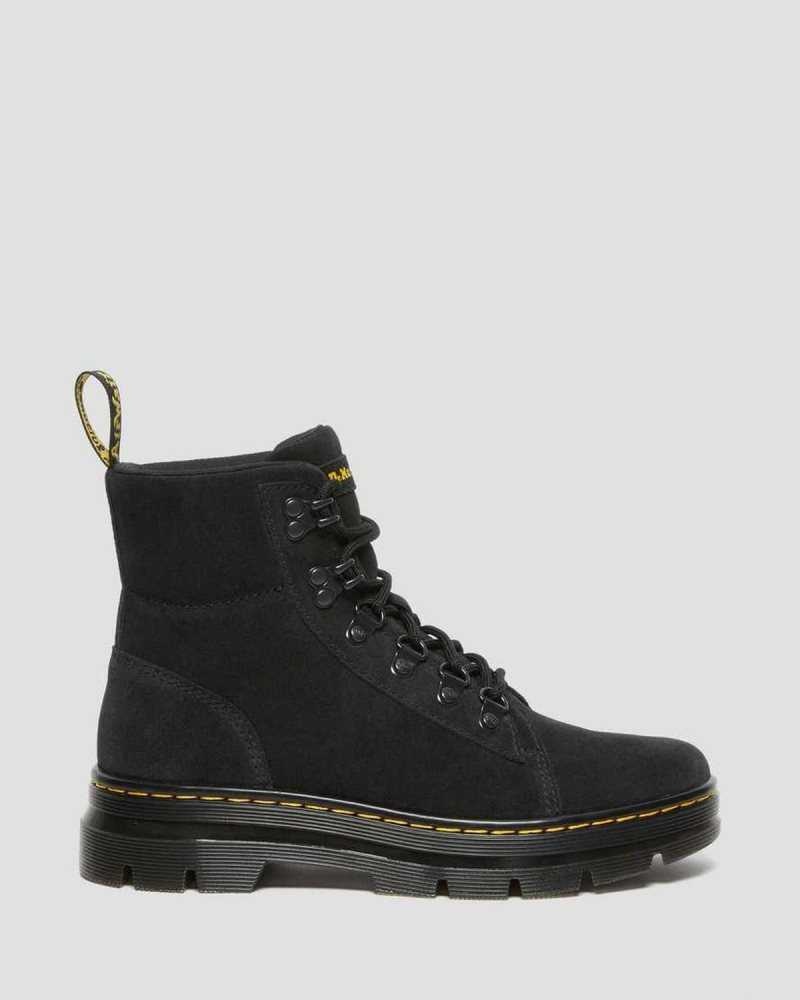 Dr Martens Combs Suede Casual Boots Black | 39HSBVLDA