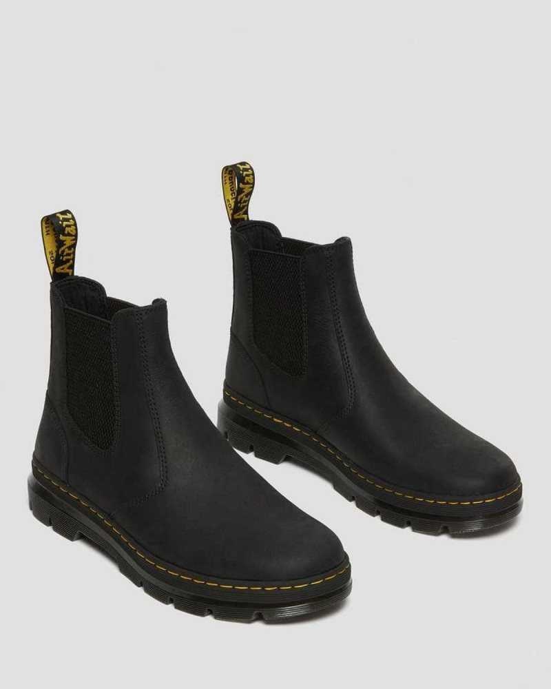 Dr Martens Embury Leather Casual Chelsea Boots Black | 05DBQGCJO