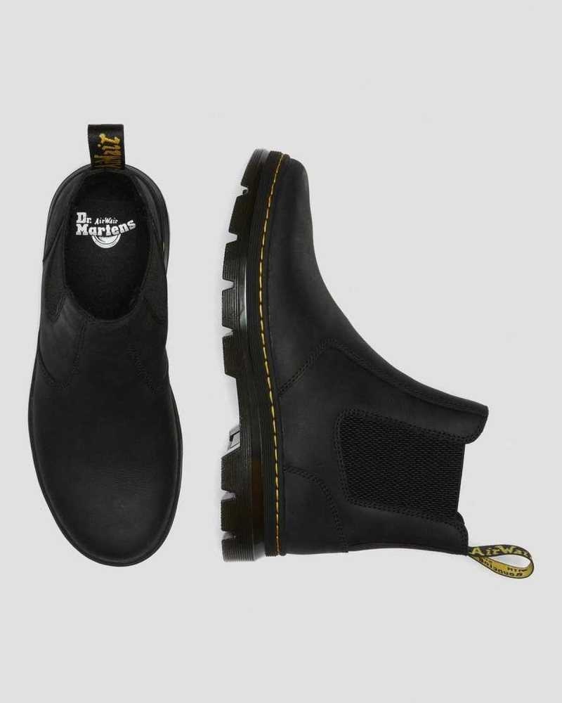 Dr Martens Embury Leather Casual Chelsea Boots Black | 05DBQGCJO