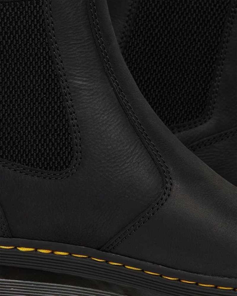 Dr Martens Embury Leather Casual Chelsea Boots Black | 65ZEWQSHD