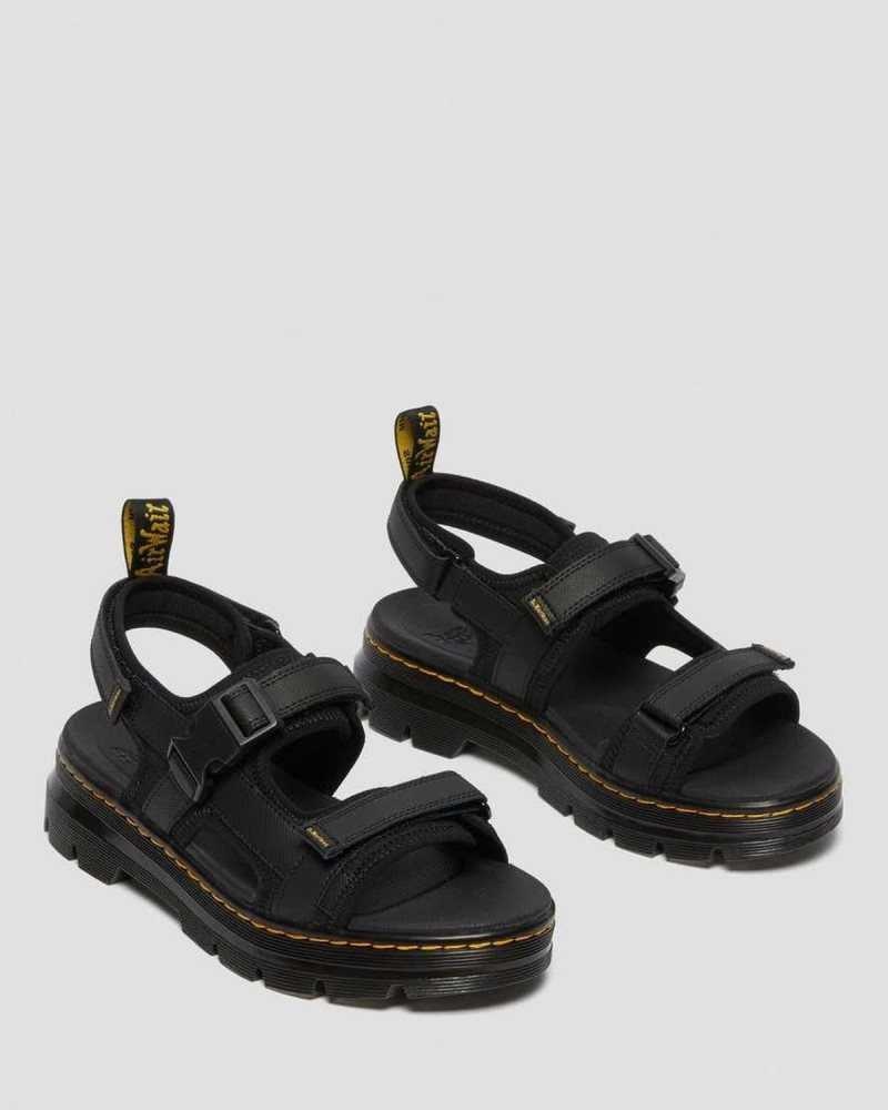 Dr Martens Forster Webbing Sandals Black | 41GEXMAYV