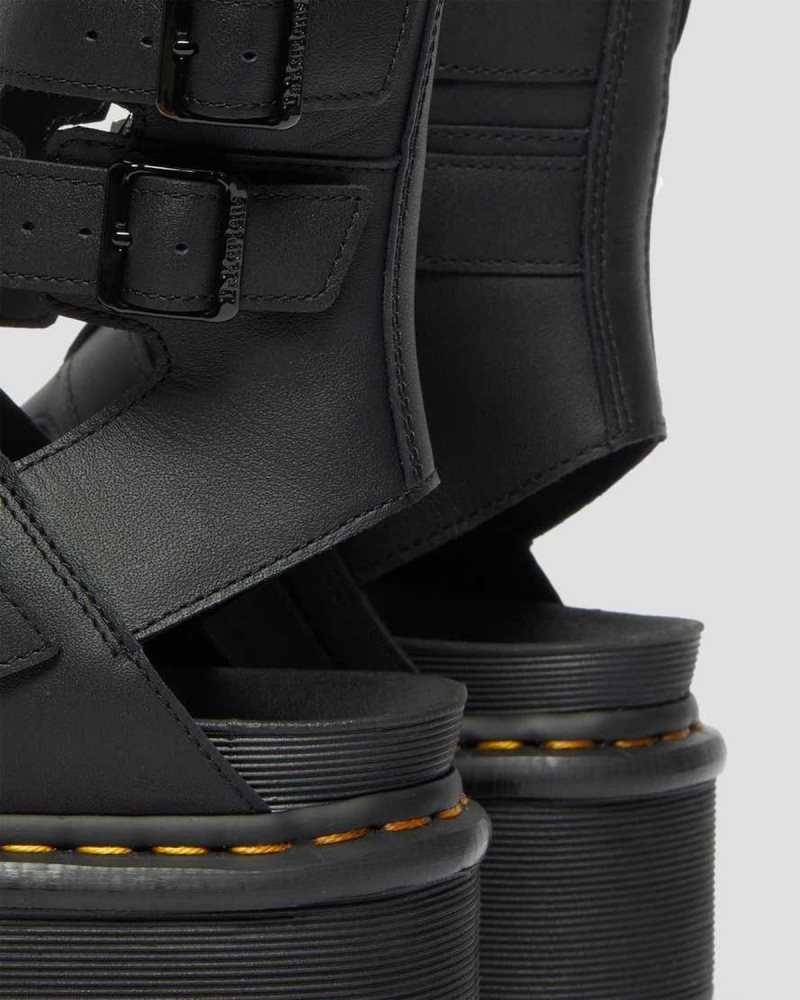 Dr Martens Giavanna Leather Platform Gladiator Sandals Black | 91CTOIXVH