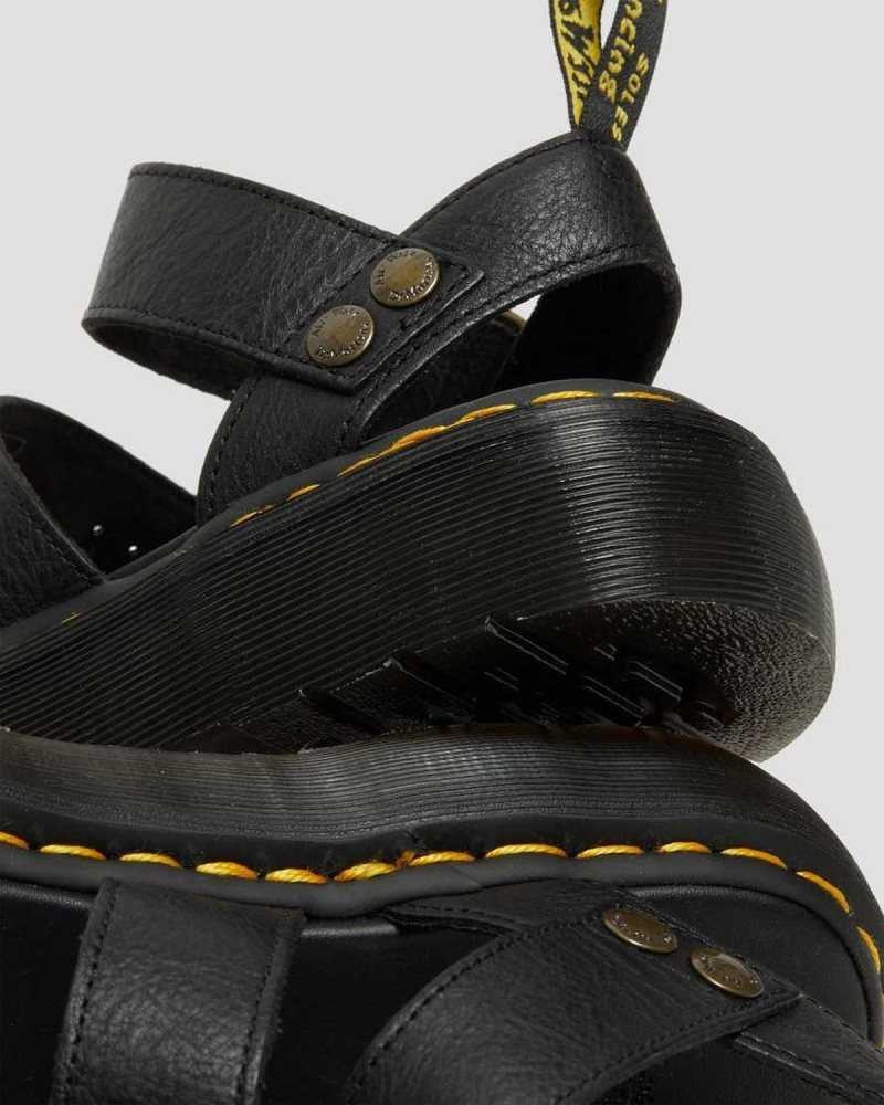 Dr Martens Gryphon Platform Gladiator Sandals Black | 87XFURJGH