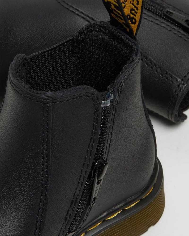 Dr Martens Infant/Toddler 2976 Softy T Leather Chelsea Boots Black | 35USBKJWY