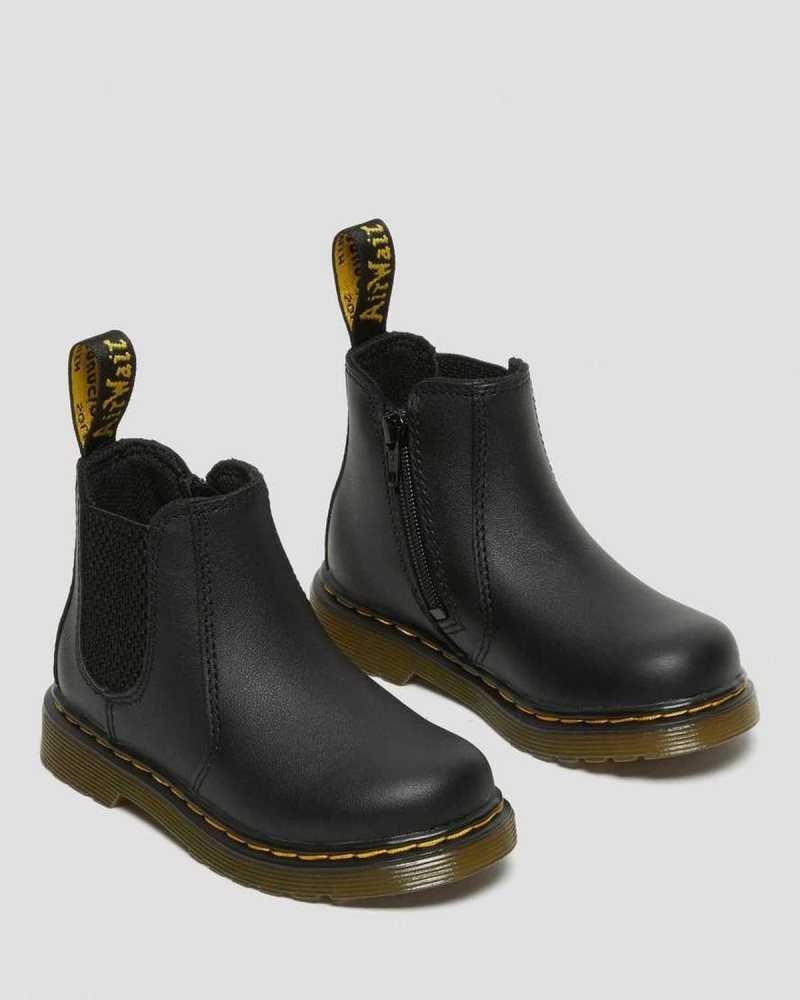 Dr Martens Infant/Toddler 2976 Softy T Leather Chelsea Boots Black | 35USBKJWY