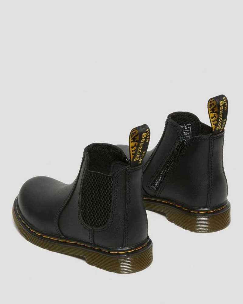 Dr Martens Infant/Toddler 2976 Softy T Leather Chelsea Boots Black | 35USBKJWY