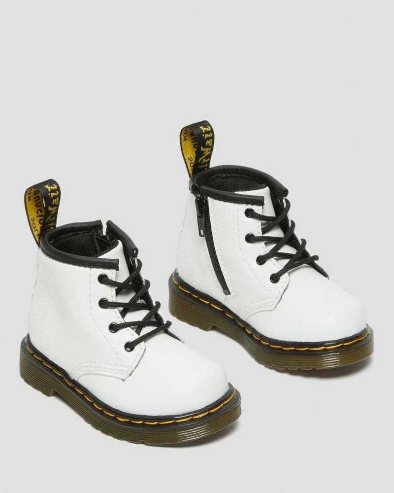 Dr Martens Infant 1460 Leather Lace Up Boots White | 46AHLJRZG