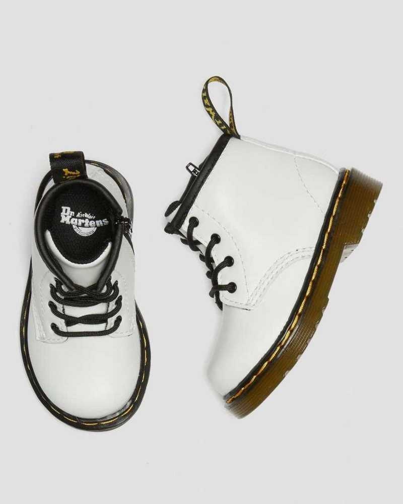 Dr Martens Infant 1460 Leather Lace Up Boots White | 46AHLJRZG