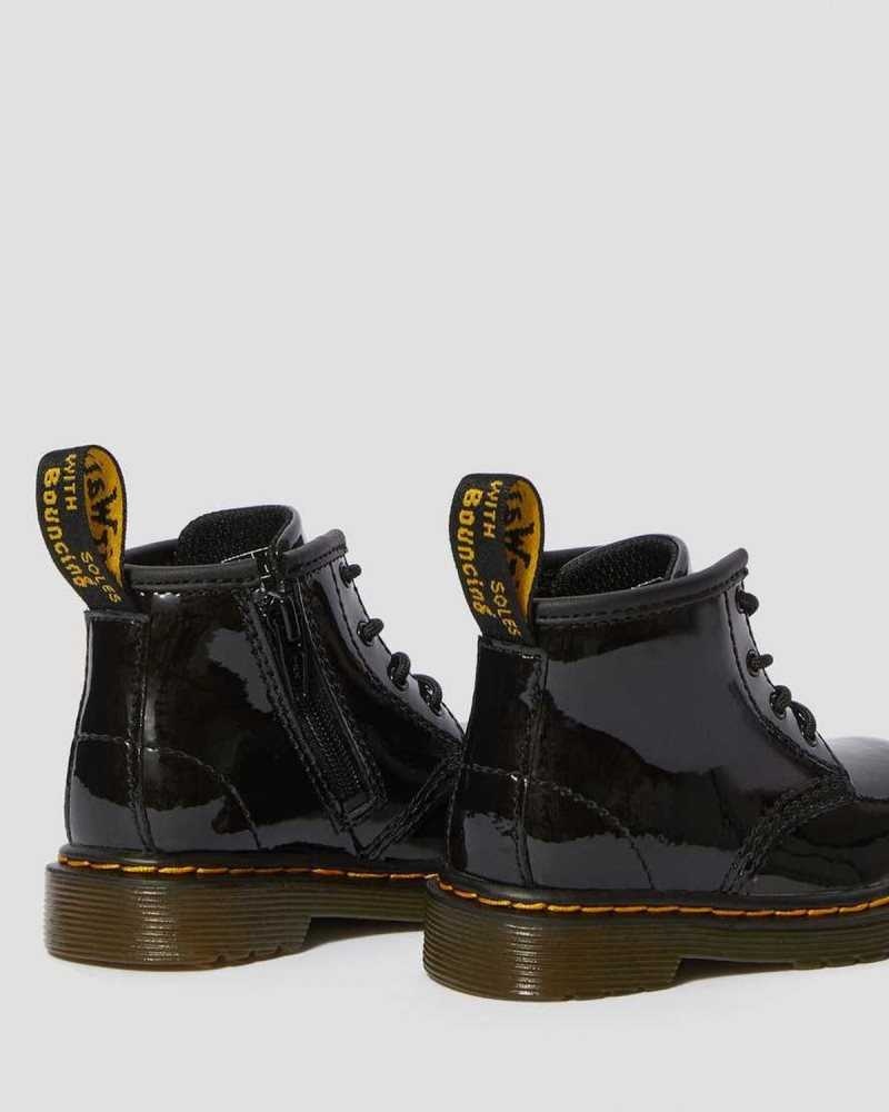 Dr Martens Infant 1460 Patent Leather Lace Up Boots Black | 54WBAMVKN