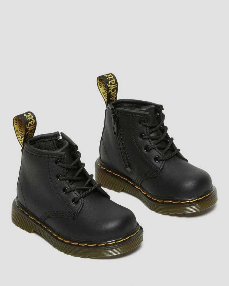 Dr Martens Infant 1460 Softy T Leather Lace Up Boots Black | 90QDVCSZO