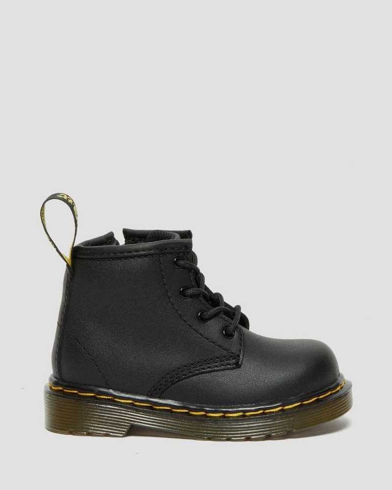 Dr Martens Infant 1460 Softy T Leather Lace Up Boots Black | 90QDVCSZO