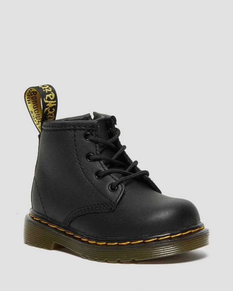 Dr Martens Infant 1460 Softy T Leather Lace Up Boots Black | 90QDVCSZO