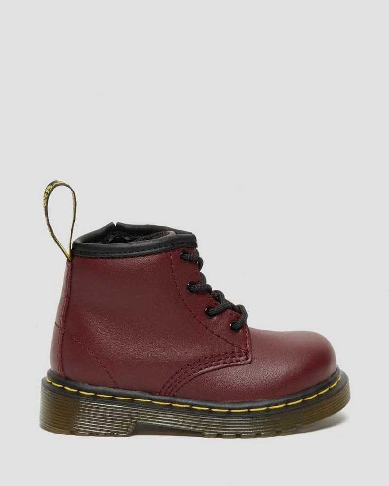 Dr Martens Infant 1460 Softy T Leather Lace Up Boots Pink Red | 53BWSMDXY