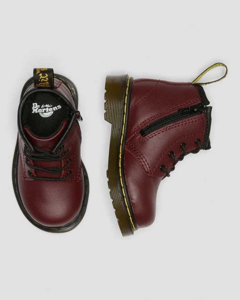 Dr Martens Infant 1460 Softy T Leather Lace Up Boots Pink Red | 53BWSMDXY