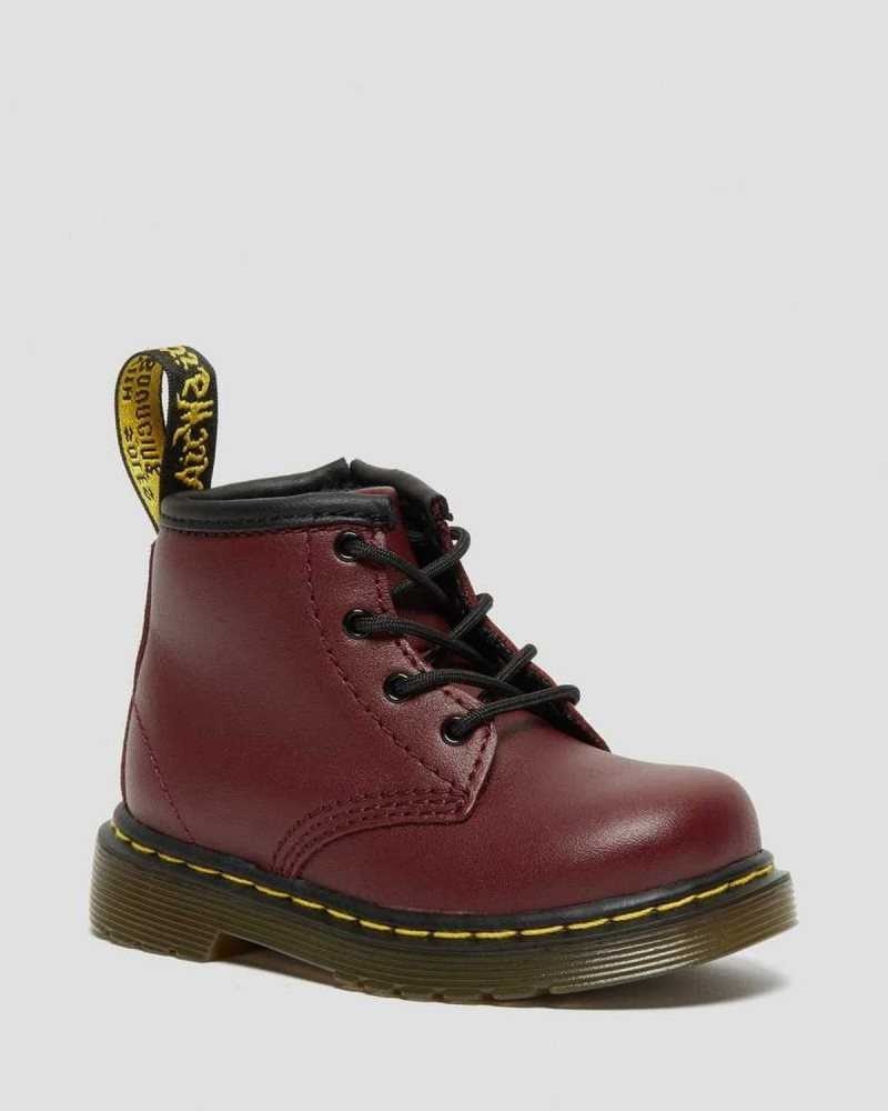 Dr Martens Infant 1460 Softy T Leather Lace Up Boots Pink Red | 53BWSMDXY