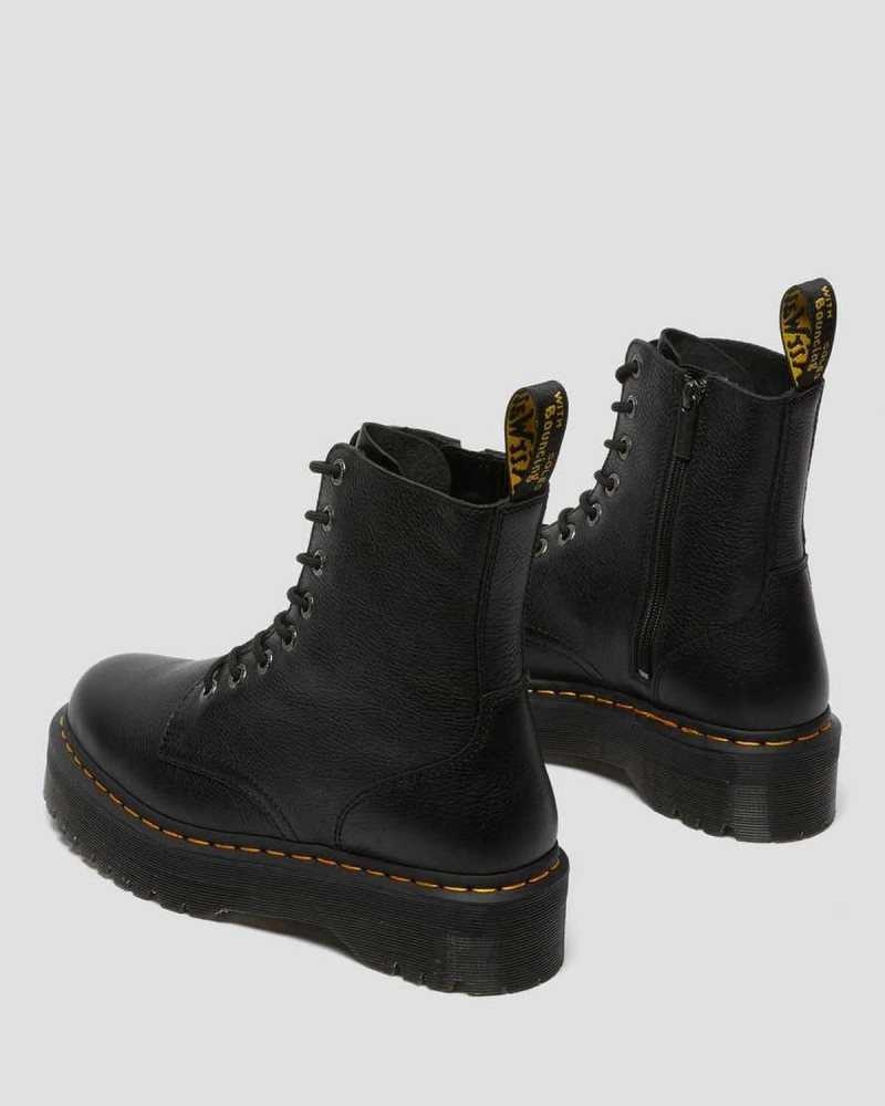 Dr Martens Jadon III Pisa Leather Platform Boots Black | 90VAXOLPK