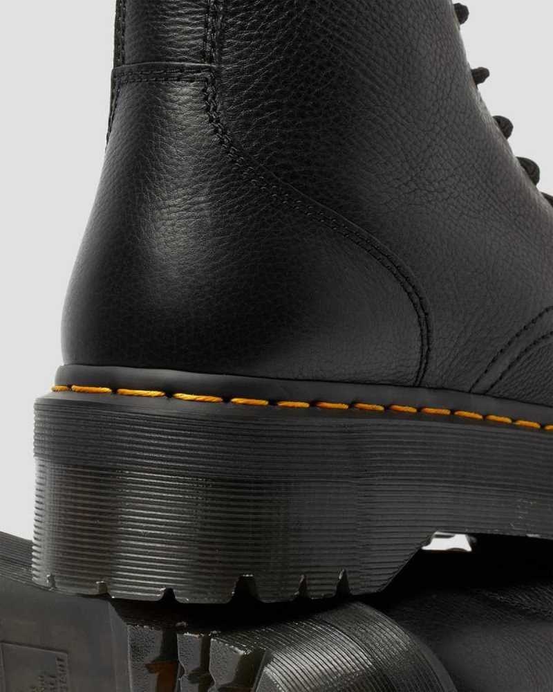 Dr Martens Jadon III Pisa Leather Platform Boots Black | 90VAXOLPK