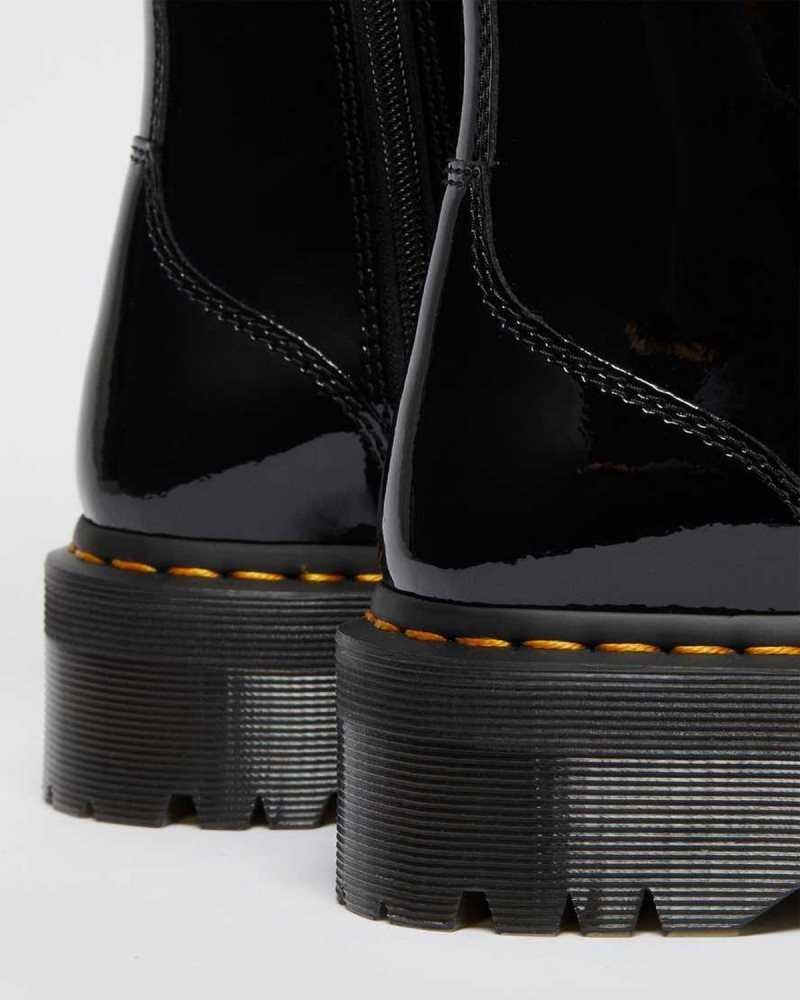 Dr Martens Jadon Patent Leather Platform Boots Black | 70WAZOIEN