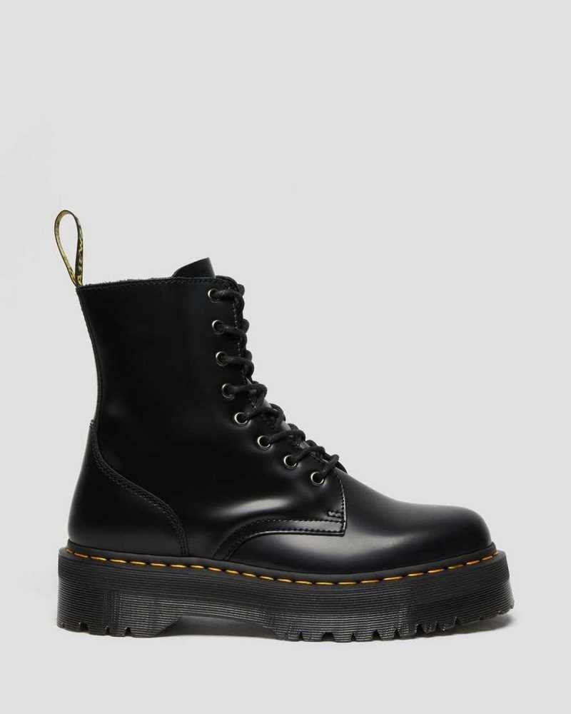 Dr Martens Jadon Smooth Leather Platform Boots Black | 19NVYLFUX