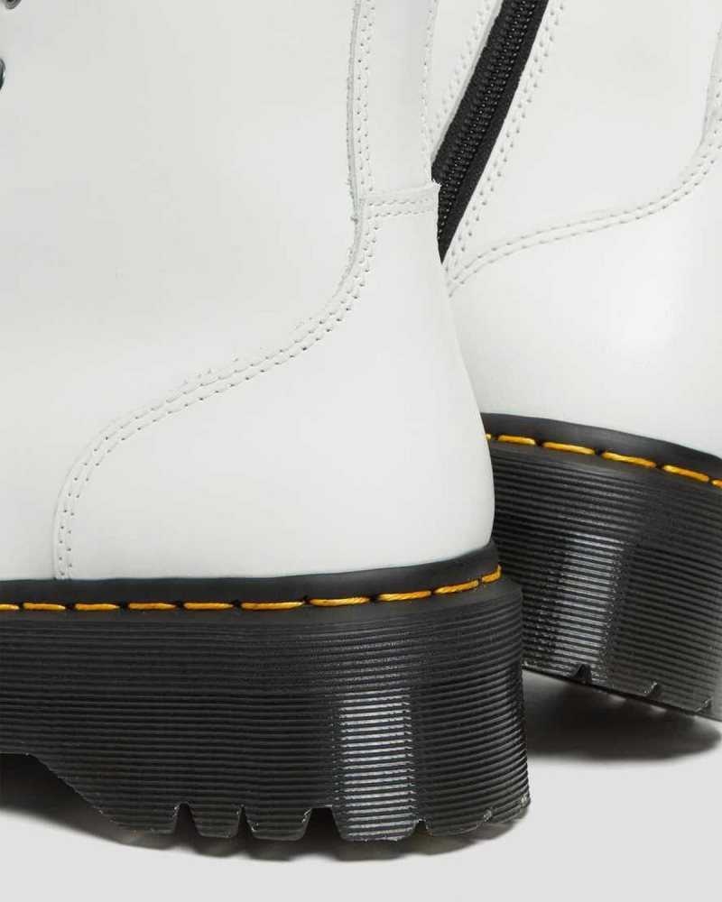 Dr Martens Jadon Smooth Leather Platform Boots White | 82WGOLDAE