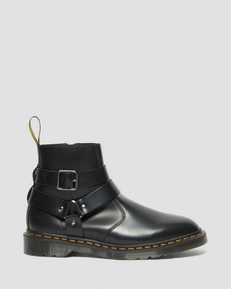 Dr Martens Jaimes Leather Harness Chelsea Boots Black | 06JOYXDAS