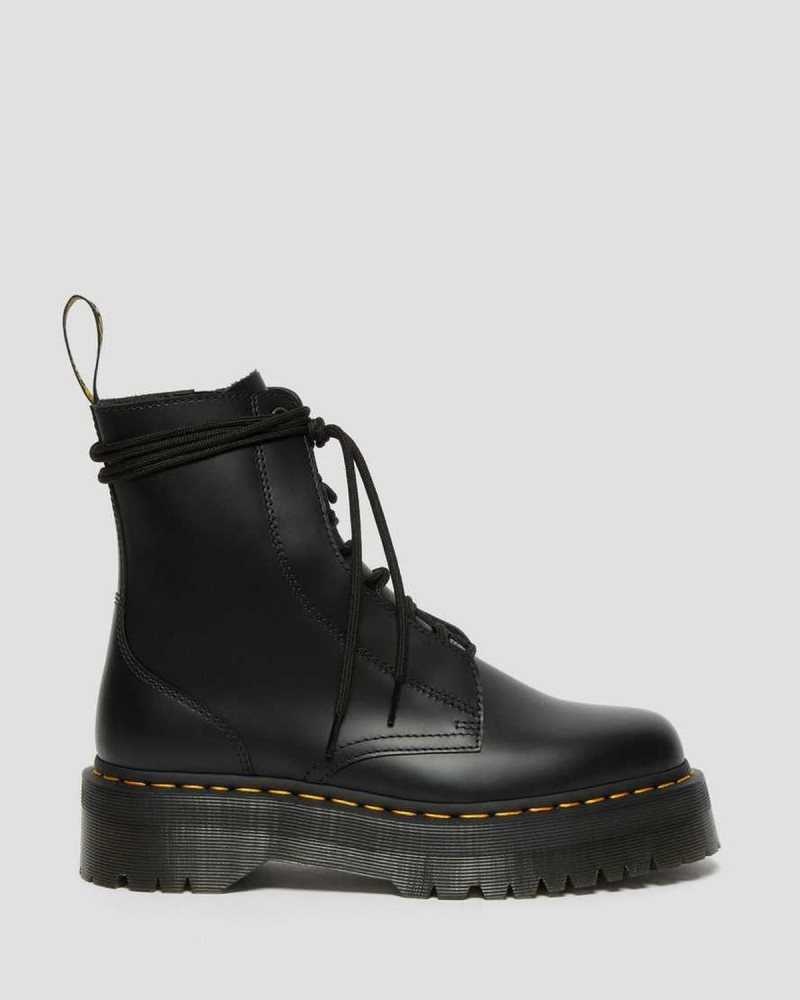 Dr Martens Jarrick Smooth Leather Platform Boots Black | 74KMIFLGW