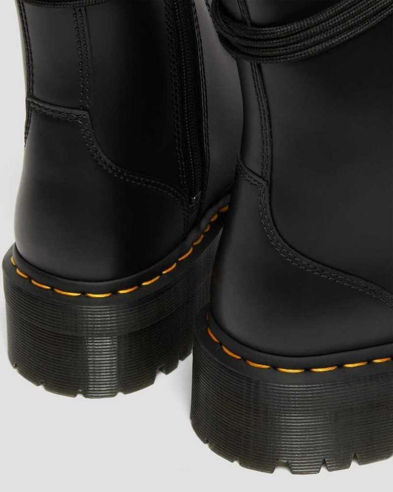 Dr Martens Jarrick Smooth Leather Platform Boots Black | 74KMIFLGW