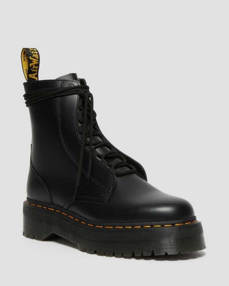 Dr Martens Jarrick Smooth Leather Platform Boots Black | 74KMIFLGW