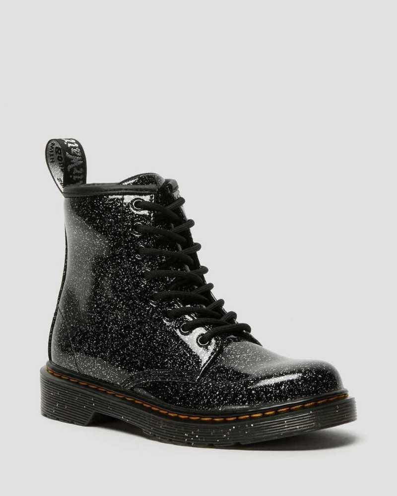 Dr Martens Junior 1460 Glitter Lace Up Boots Black | 67HALYTRZ