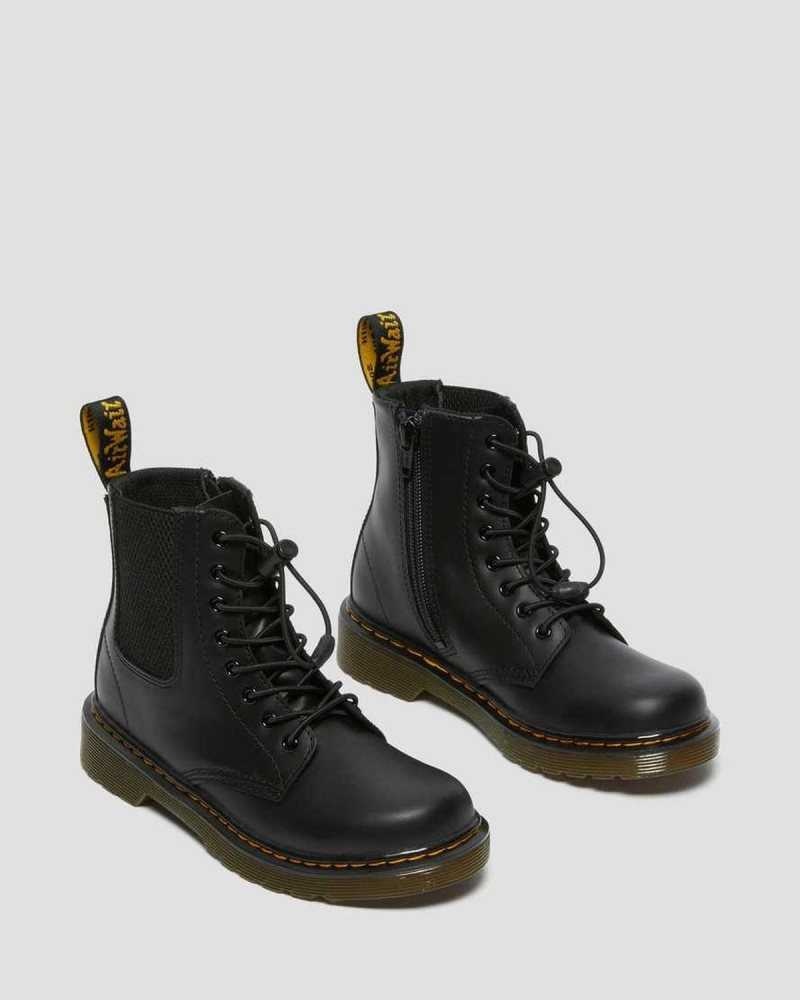 Dr Martens Junior 1460 Harper Leather Boots Black | 32HWPRDVJ