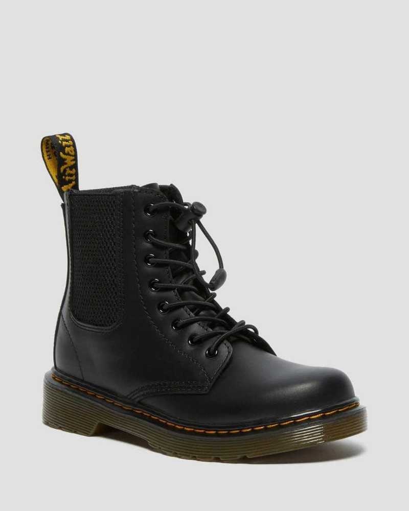 Dr Martens Junior 1460 Harper Leather Boots Black | 32HWPRDVJ