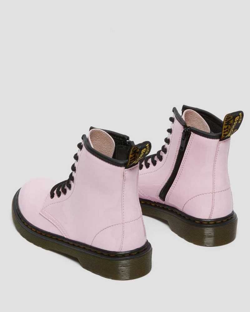 Dr Martens Junior 1460 Patent Leather Lace Up Boots Pink | 20PDCTYHW