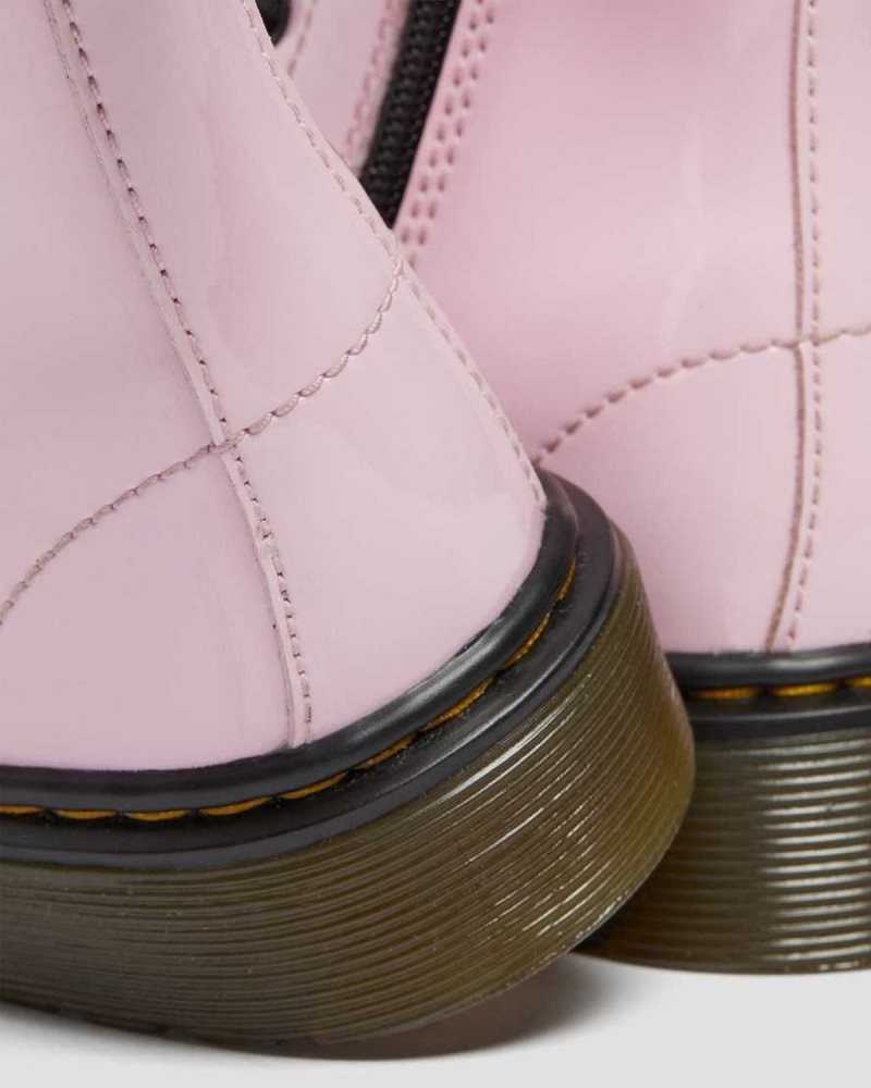 Dr Martens Junior 1460 Patent Leather Lace Up Boots Pink | 20PDCTYHW