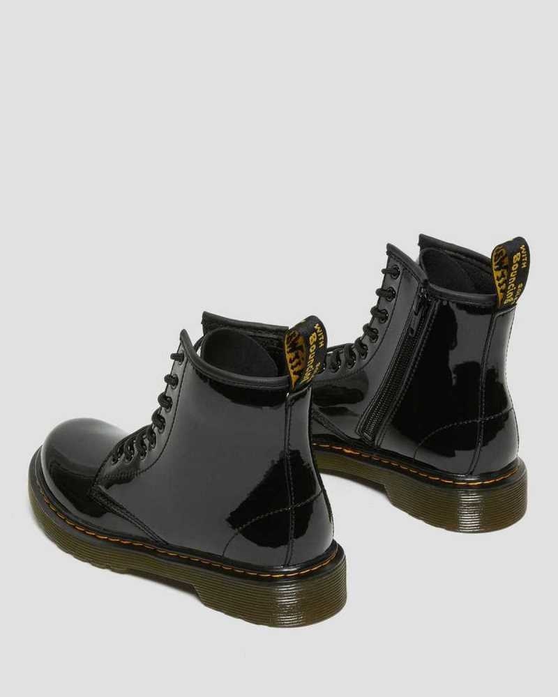 Dr Martens Junior 1460 Patent Leather Lace Up Boots Black | 05ZHBAFNQ