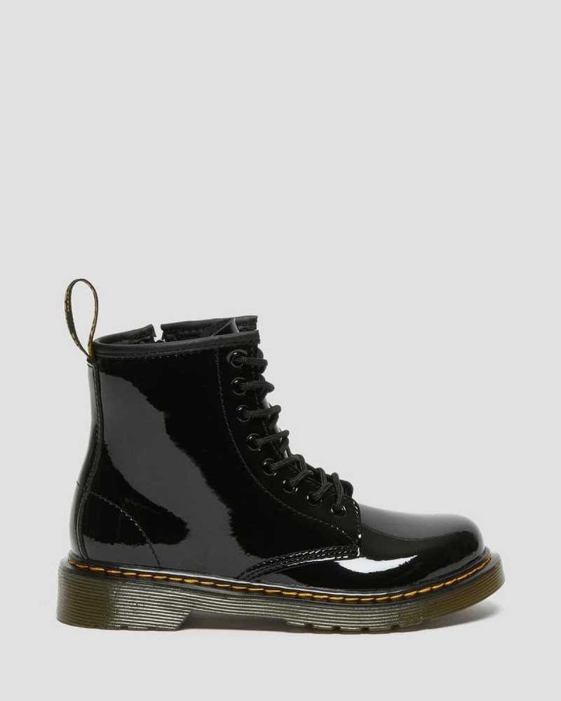 Dr Martens Junior 1460 Patent Leather Lace Up Boots Black | 05ZHBAFNQ