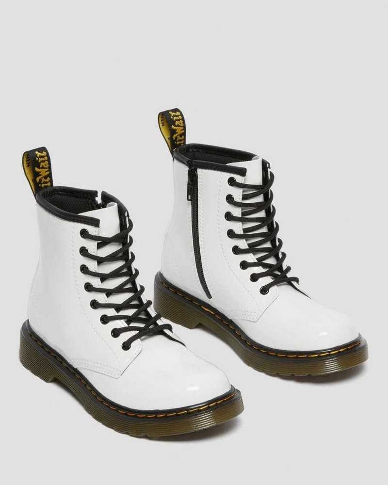 Dr Martens Junior 1460 Patent Leather Lace Up Boots Patent Lamper | 37GNCZERI