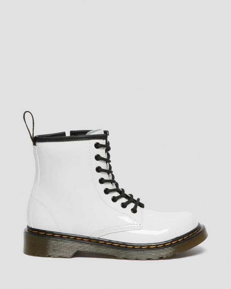 Dr Martens Junior 1460 Patent Leather Lace Up Boots Patent Lamper | 37GNCZERI