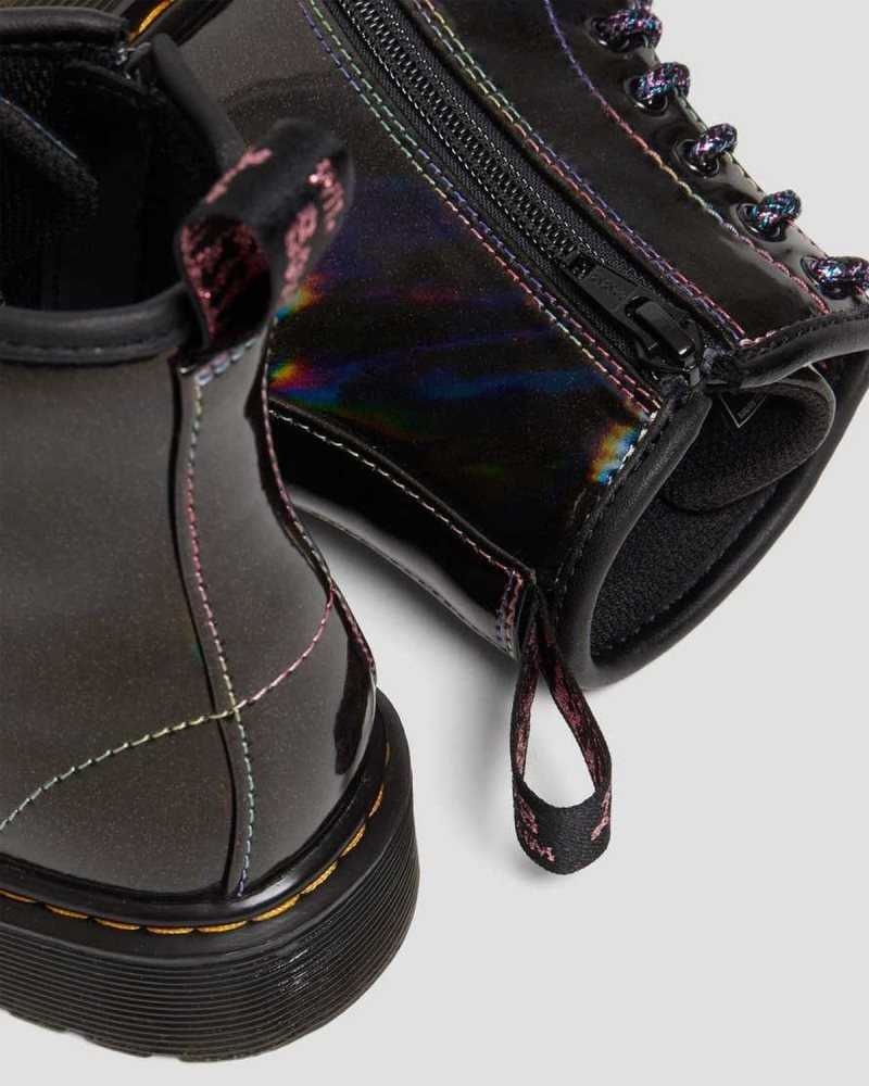 Dr Martens Junior 1460 Sparkle Rays Lace Up Boots Black | 52YXEHQDZ