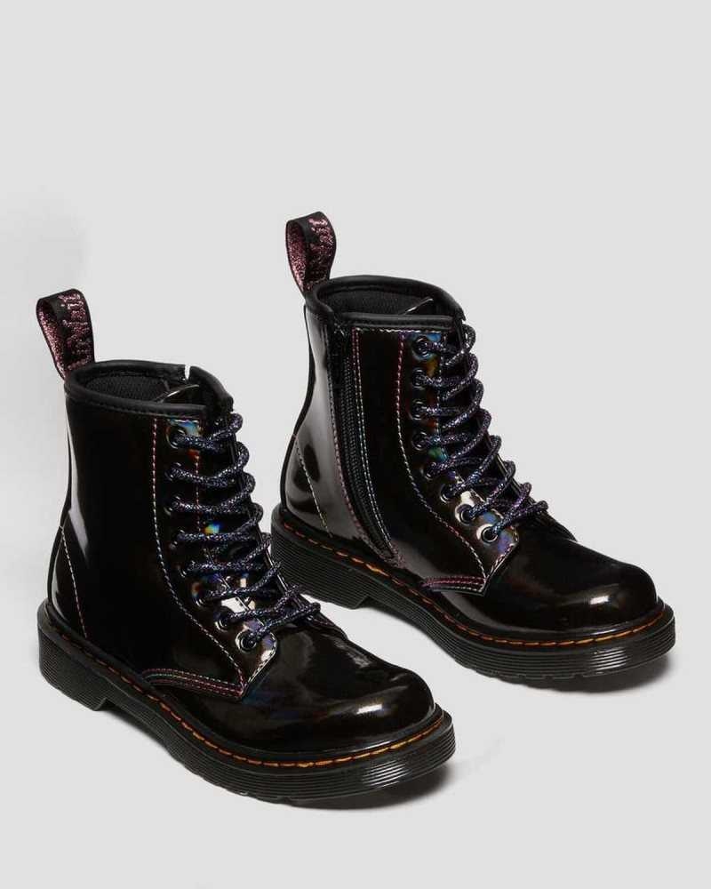 Dr Martens Junior 1460 Sparkle Rays Lace Up Boots Black | 52YXEHQDZ