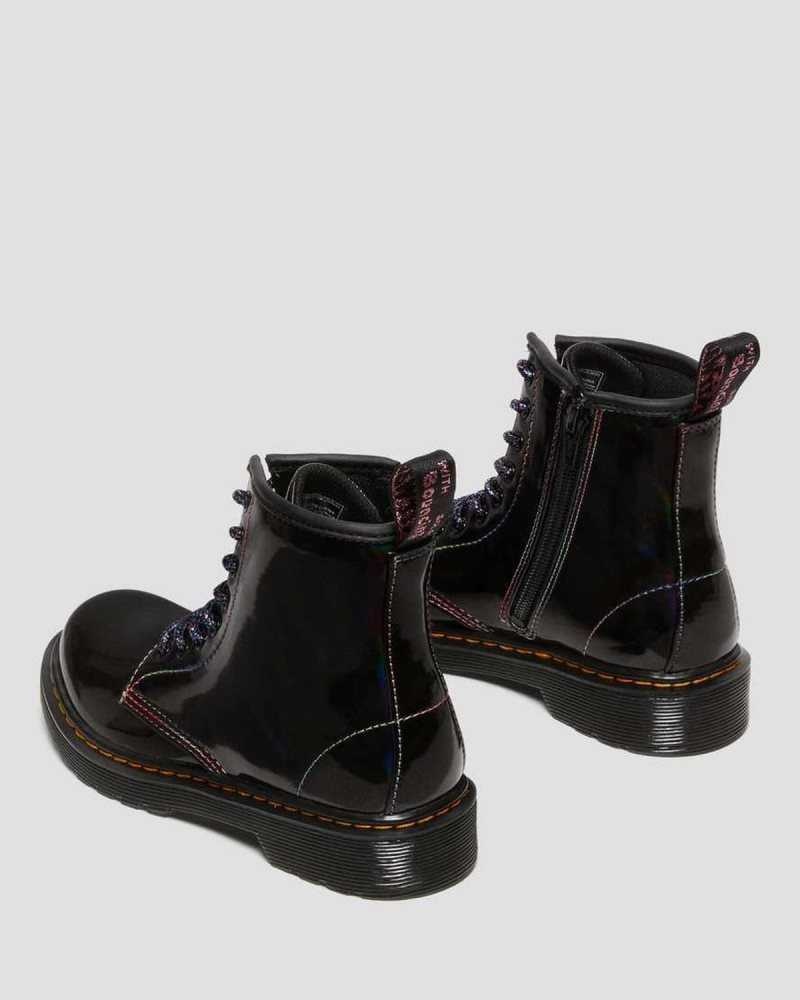 Dr Martens Junior 1460 Sparkle Rays Lace Up Boots Black | 52YXEHQDZ