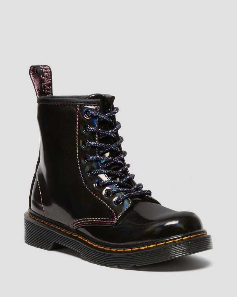 Dr Martens Junior 1460 Sparkle Rays Lace Up Boots Black | 52YXEHQDZ